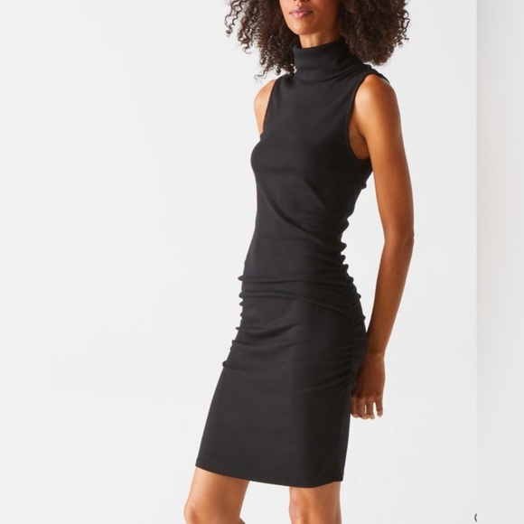 Micheal Stars Масу Mock Neck Ribbed Dress - Picture 2 of 6